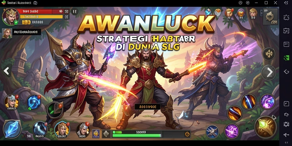Tangkapan layar gameplay AWANLUCK yang menunjukkan aksi strategi intens.