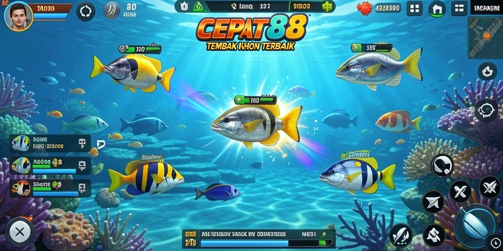 Tampilan gameplay seru dari CEPAT88 menembak ikan.