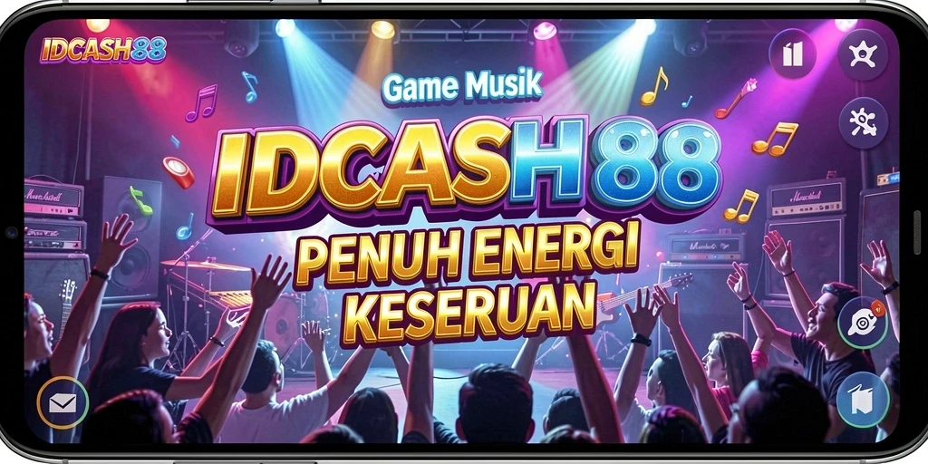 Screenshot menunjukkan gameplay seru IDCASH88 dengan lagu-lagu yang memukau.