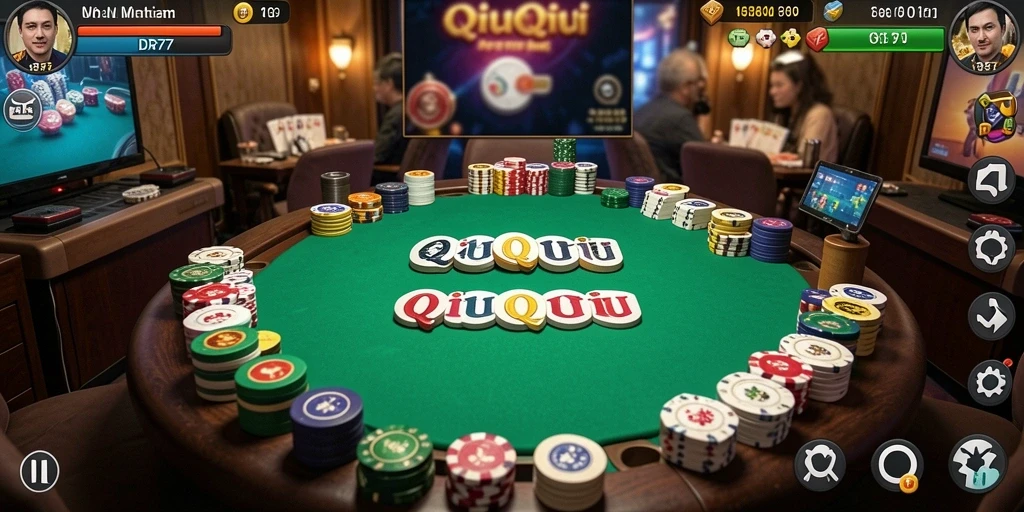 Tampilan gameplay QiuQiu yang seru dan menarik.
