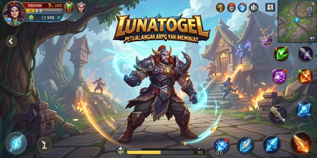 Tangkapan layar gameplay LUNATOGEL menunjukkan pertarungan seru dengan grafis menakjubkan.