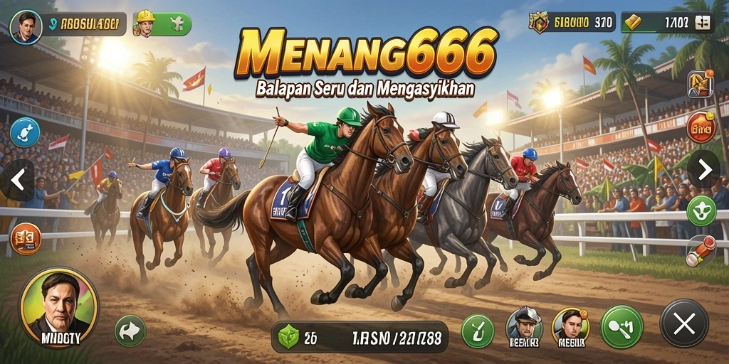 Tampilan balapan seru di MENANG666 dengan mobil yang melaju cepat.