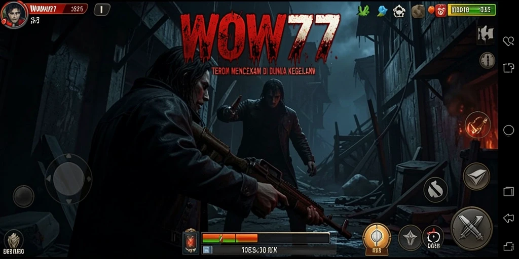 Screenshot gameplay dari WOW77 dengan suasana mencekam.